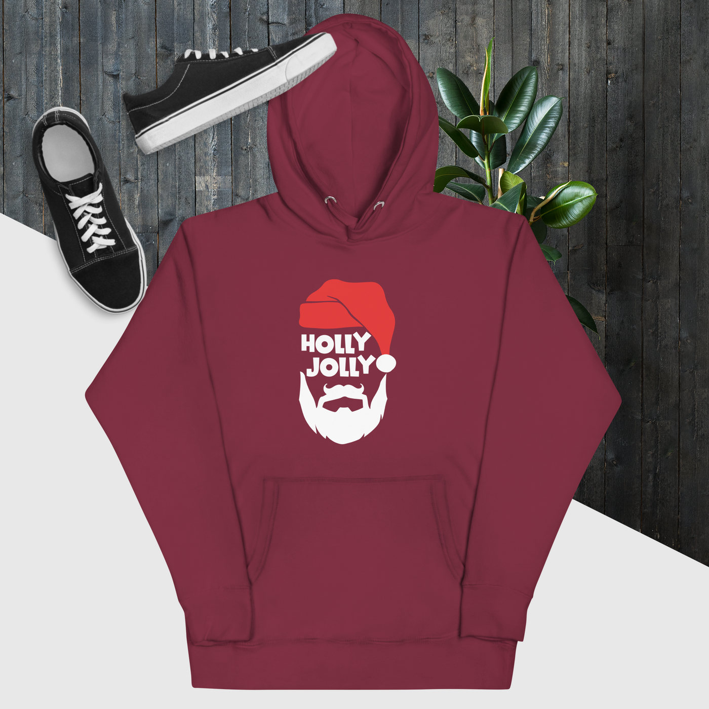 Holly Jolly Christmas Unisex Hoodie by Hiblar